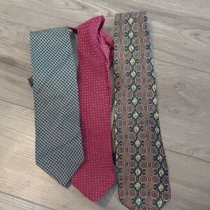 Elegant Men's Tie Set - Green, Red, and Brown